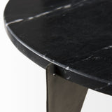 Reinhold II Black Marble Top Iron Side Table by Mercana at Eve Furniture