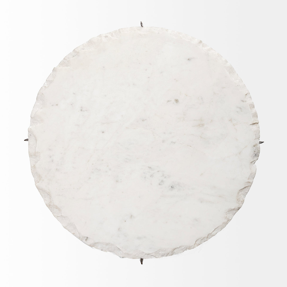 Reinhold II Round Live-Edge Marble Top and Gold Metal Base Side/End Table by Mercana at Eve Furniture