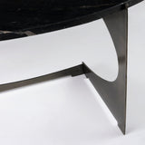 Reinhold III Black Marble Top Iron Coffee Table by Mercana at Eve Furniture