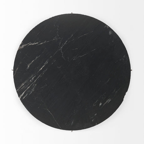 Reinhold III Black Marble Top Iron Coffee Table by Mercana at Eve Furniture