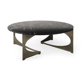 Reinhold III Black Marble Top Iron Coffee Table by Mercana at Eve Furniture
