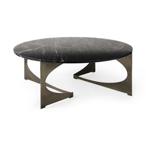 Reinhold III Black Marble Top Iron Coffee Table by Mercana at Eve Furniture
