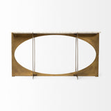 Reinhold IV 59L x 16W White Marble Top Gold Metal Base Console Table by Mercana at Eve Furniture