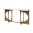 Reinhold IV 59L x 16W White Marble Top Gold Metal Base Console Table by Mercana at Eve Furniture