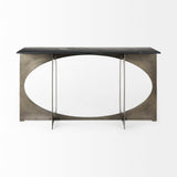 Reinhold IV Black Marble Top Iron Console Table by Mercana at Eve Furniture