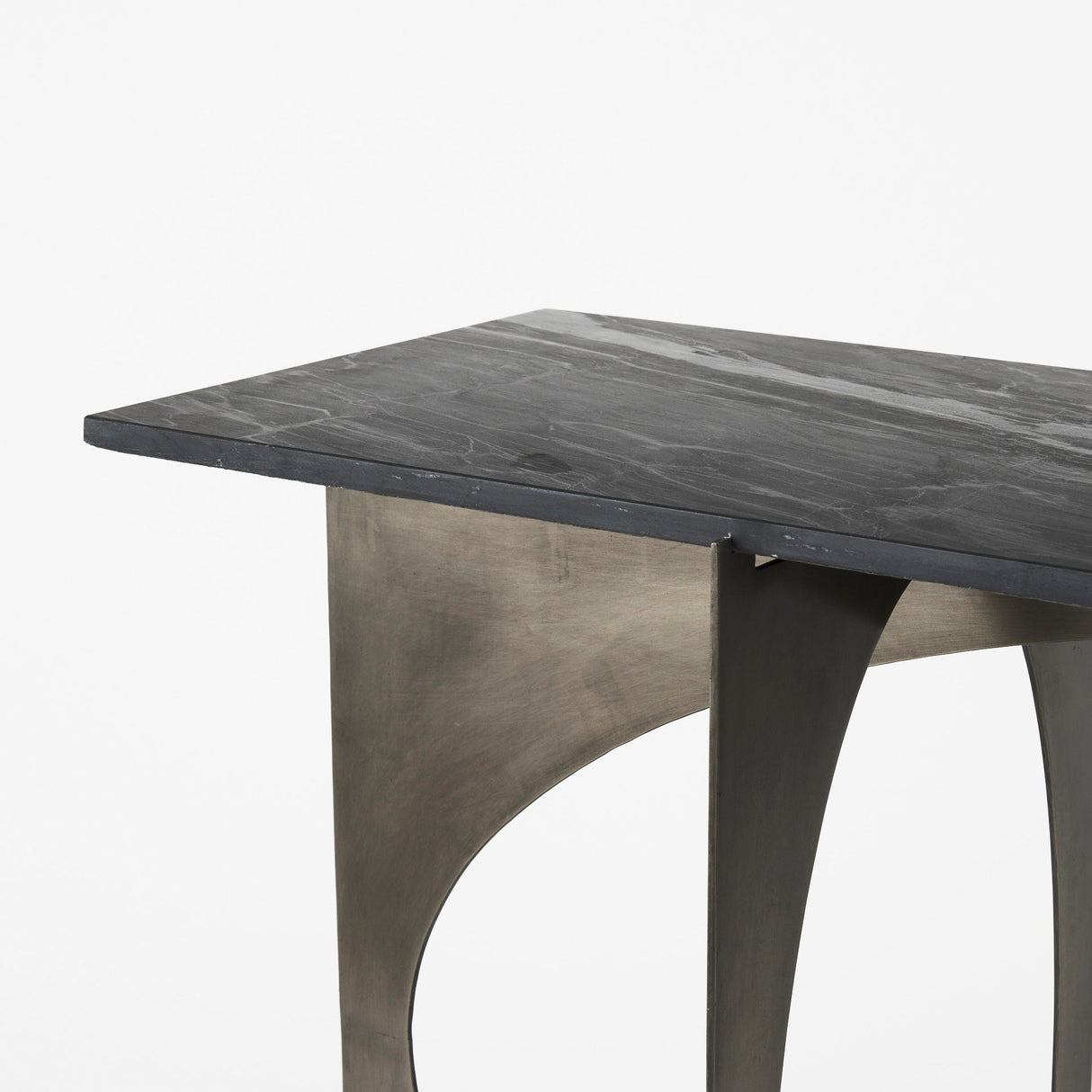 Reinhold IV Black Marble Top Iron Console Table by Mercana at Eve Furniture