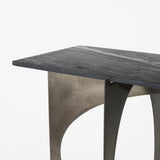 Reinhold IV Black Marble Top Iron Console Table by Mercana at Eve Furniture