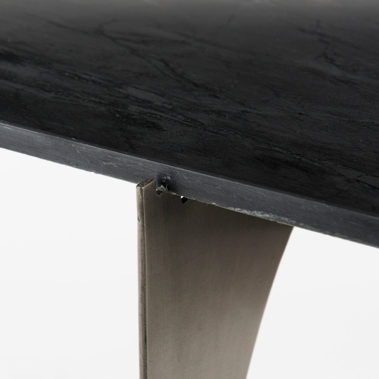 Reinhold IV Black Marble Top Iron Console Table by Mercana at Eve Furniture