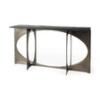Reinhold IV Black Marble Top Iron Console Table by Mercana at Eve Furniture