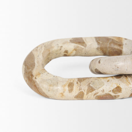 Reinir Beige Marble Chain Link Decorative Object by Mercana at Eve Furniture