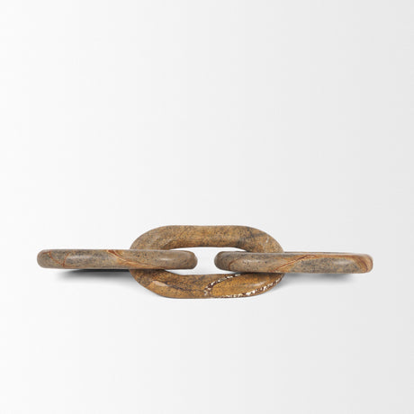 Reinir Red-Brown Marble Chain Link Decorative Object by Mercana at Eve Furniture