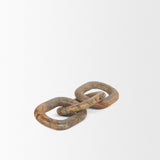 Reinir Red-Brown Marble Chain Link Decorative Object by Mercana at Eve Furniture
