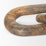 Reinir Red-Brown Marble Chain Link Decorative Object by Mercana at Eve Furniture