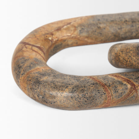 Reinir Red-Brown Marble Chain Link Decorative Object by Mercana at Eve Furniture