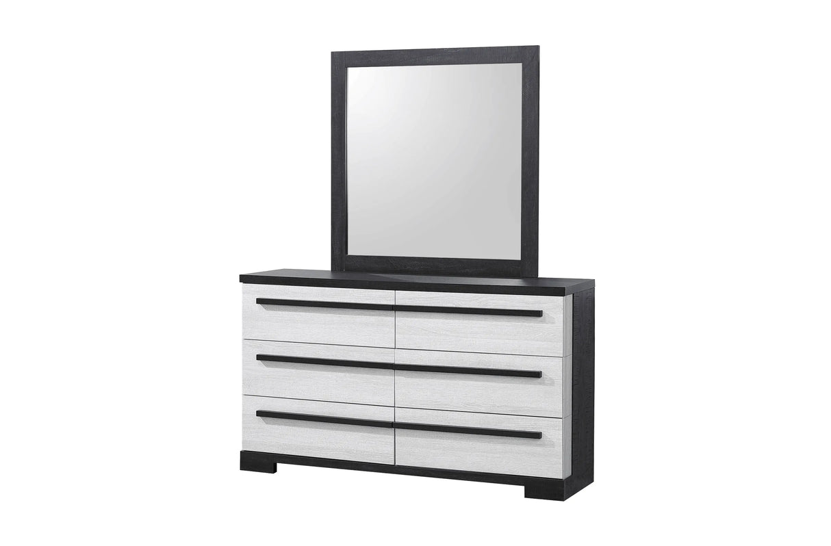 Remington Black and White Dresser Mirror by Crown Mark at Eve Furniture