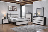 Remington Black and White King Panel Bed by Crown Mark at Eve Furniture