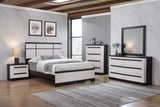 Remington Black and White Queen Panel Bed by Crown Mark at Eve Furniture