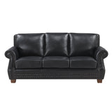 Remington Black Leather Reclining Sofa and Loveseat by Homelegance at Eve Furniture