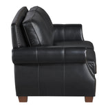 Remington Black Leather Reclining Sofa and Loveseat by Homelegance at Eve Furniture