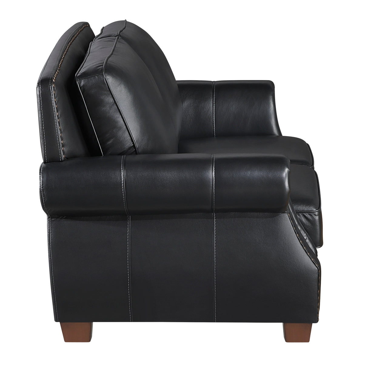 Remington Black Leather Loveseat by Homelegance at Eve Furniture