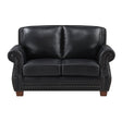 Remington Black Leather Loveseat by Homelegance at Eve Furniture