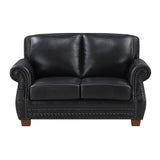 Remington Black Leather Loveseat by Homelegance at Eve Furniture