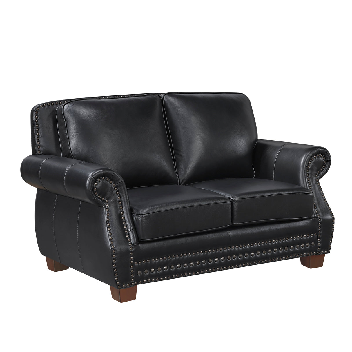 Remington Black Leather Loveseat by Homelegance at Eve Furniture