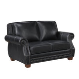Remington Black Leather Loveseat by Homelegance at Eve Furniture