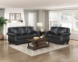 Remington Black Leather Loveseat by Homelegance at Eve Furniture
