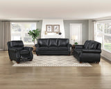 Remington Black Leather Loveseat by Homelegance at Eve Furniture
