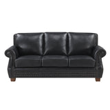 Remington Black Leather Reclining Sofa and Loveseat by Homelegance at Eve Furniture