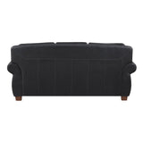 Remington Black Leather Reclining Sofa and Loveseat by Homelegance at Eve Furniture