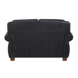 Remington Black Leather Reclining Sofa and Loveseat by Homelegance at Eve Furniture