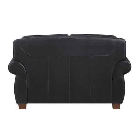 Remington Black Leather Reclining Sofa and Loveseat by Homelegance at Eve Furniture