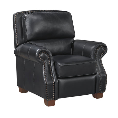 Remington Black Push Back Leather Reclining Chair by Homelegance at Eve Furniture
