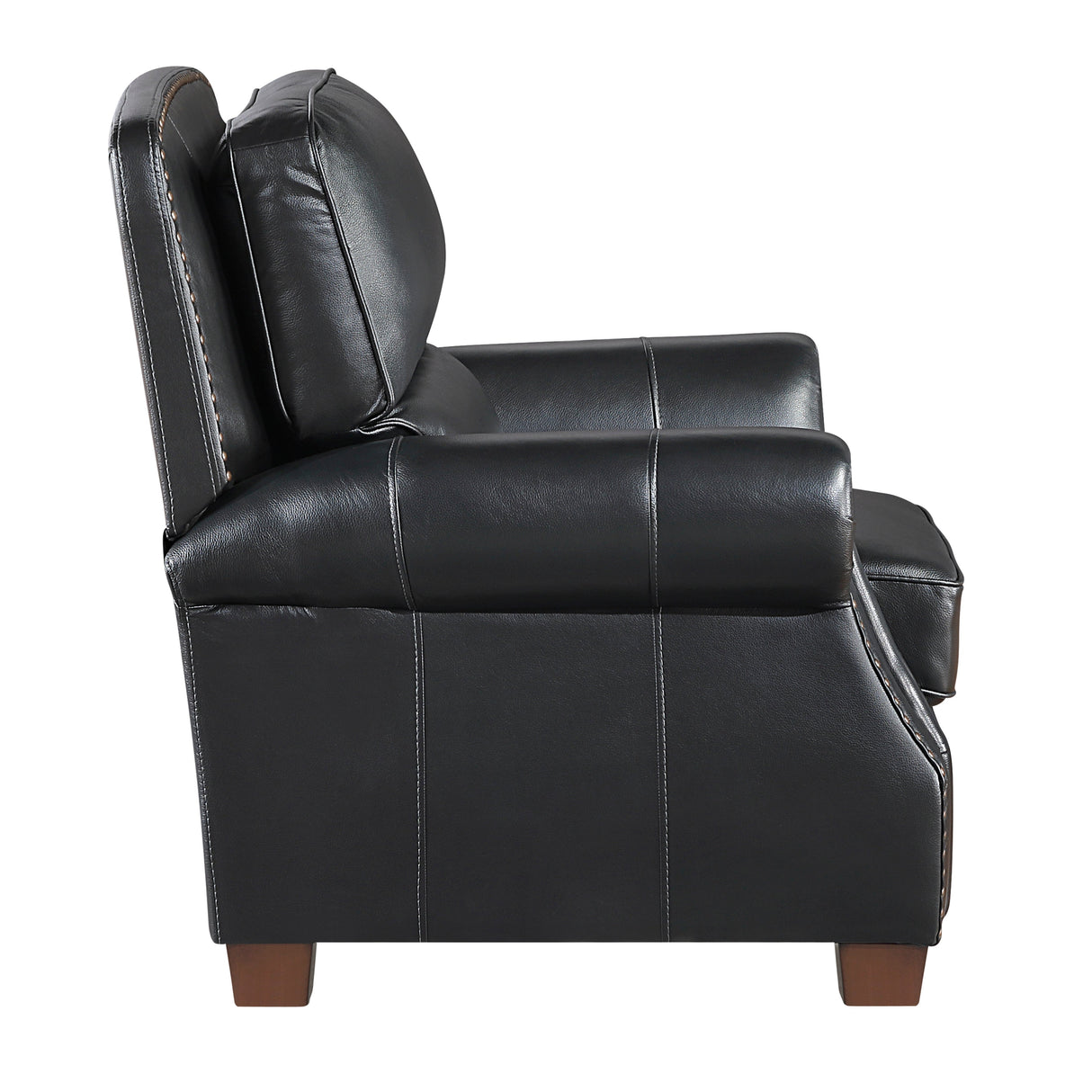 Remington Black Push Back Leather Reclining Chair by Homelegance at Eve Furniture