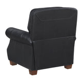 Remington Black Push Back Leather Reclining Chair by Homelegance at Eve Furniture