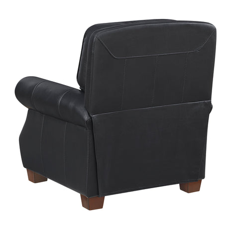 Remington Black Push Back Leather Reclining Chair by Homelegance at Eve Furniture
