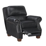 Remington Black Push Back Leather Reclining Chair by Homelegance at Eve Furniture
