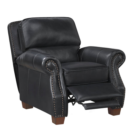 Remington Black Push Back Leather Reclining Chair by Homelegance at Eve Furniture