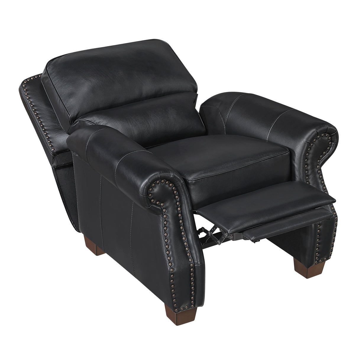 Remington Black Push Back Leather Reclining Chair by Homelegance at Eve Furniture