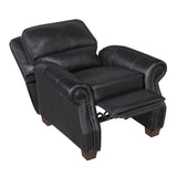 Remington Black Push Back Leather Reclining Chair by Homelegance at Eve Furniture