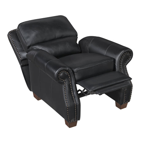 Remington Black Push Back Leather Reclining Chair by Homelegance at Eve Furniture