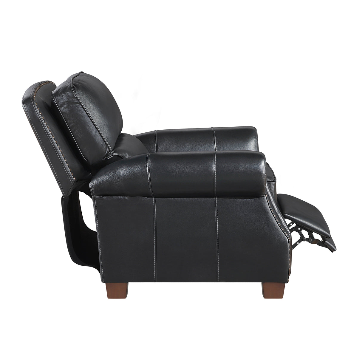 Remington Black Push Back Leather Reclining Chair by Homelegance at Eve Furniture