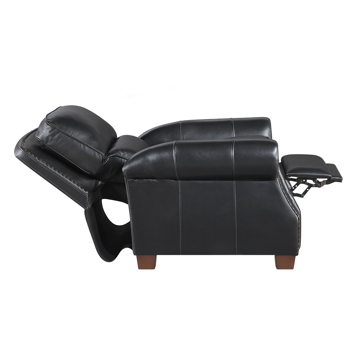 Remington Black Push Back Leather Reclining Chair by Homelegance at Eve Furniture