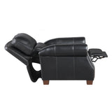 Remington Black Push Back Leather Reclining Chair by Homelegance at Eve Furniture