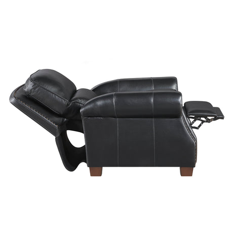 Remington Black Push Back Leather Reclining Chair by Homelegance at Eve Furniture