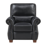 Remington Black Push Back Leather Reclining Chair by Homelegance at Eve Furniture