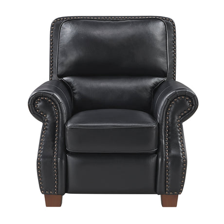 Remington Black Push Back Leather Reclining Chair by Homelegance at Eve Furniture