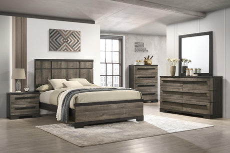 Remington Brown and Gray Panel Bedroom Set by Crown Mark at Eve Furniture
